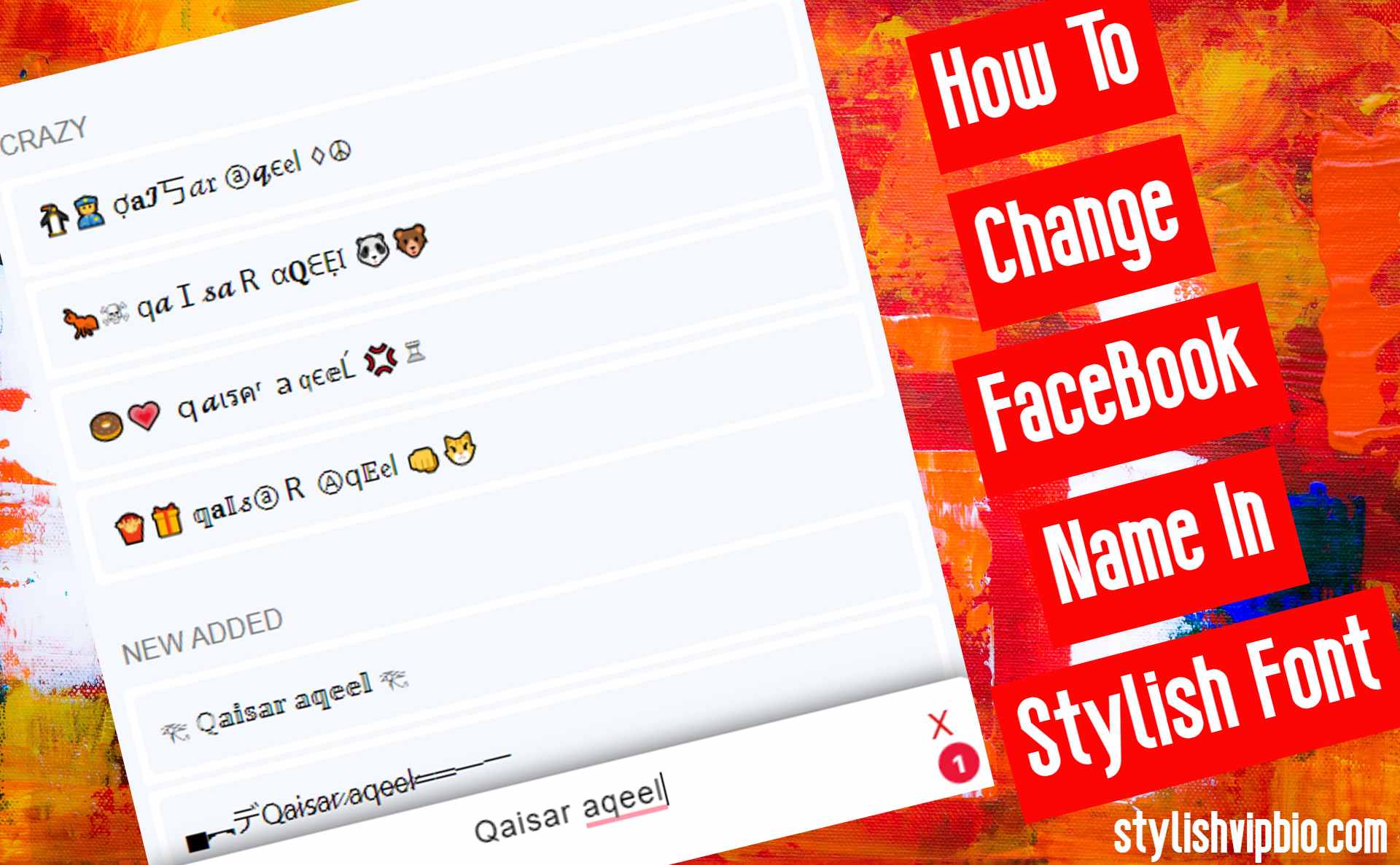 How To Change FaceBook Name In Stylish Font